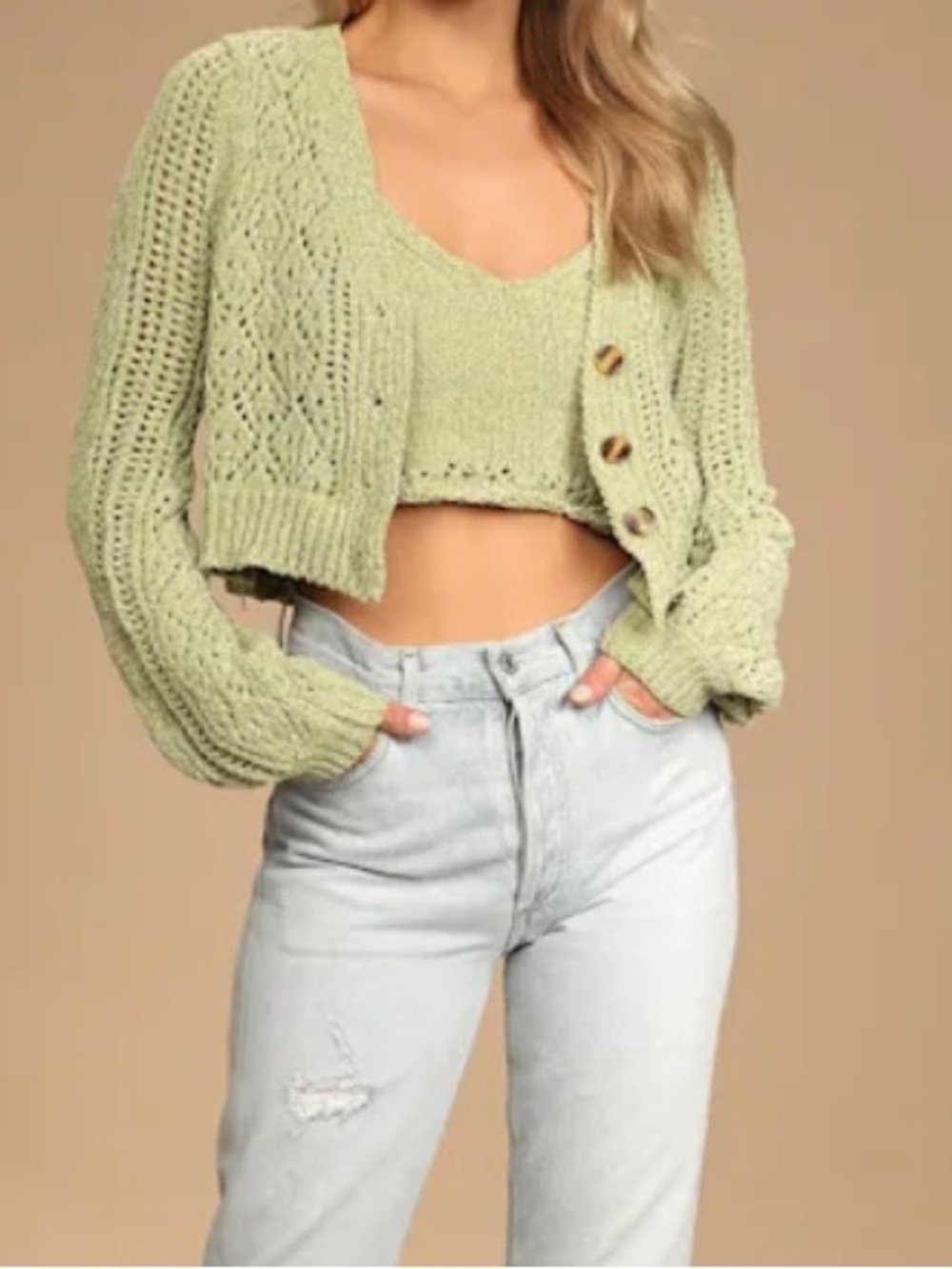 Lulus Green Two-Piece Sweater Set